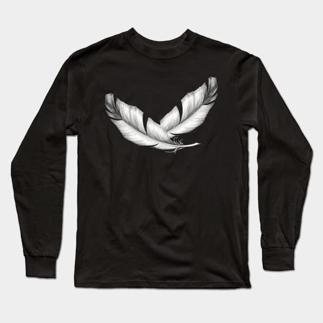 White feathers Long Sleeve T-Shirt by Anilia